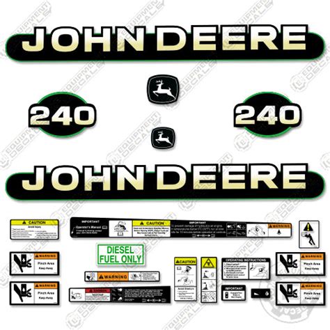 john deere 240 skid steer decals|Fits John Deere 240 Skid Steer Decal Kit – Equipment Decals.